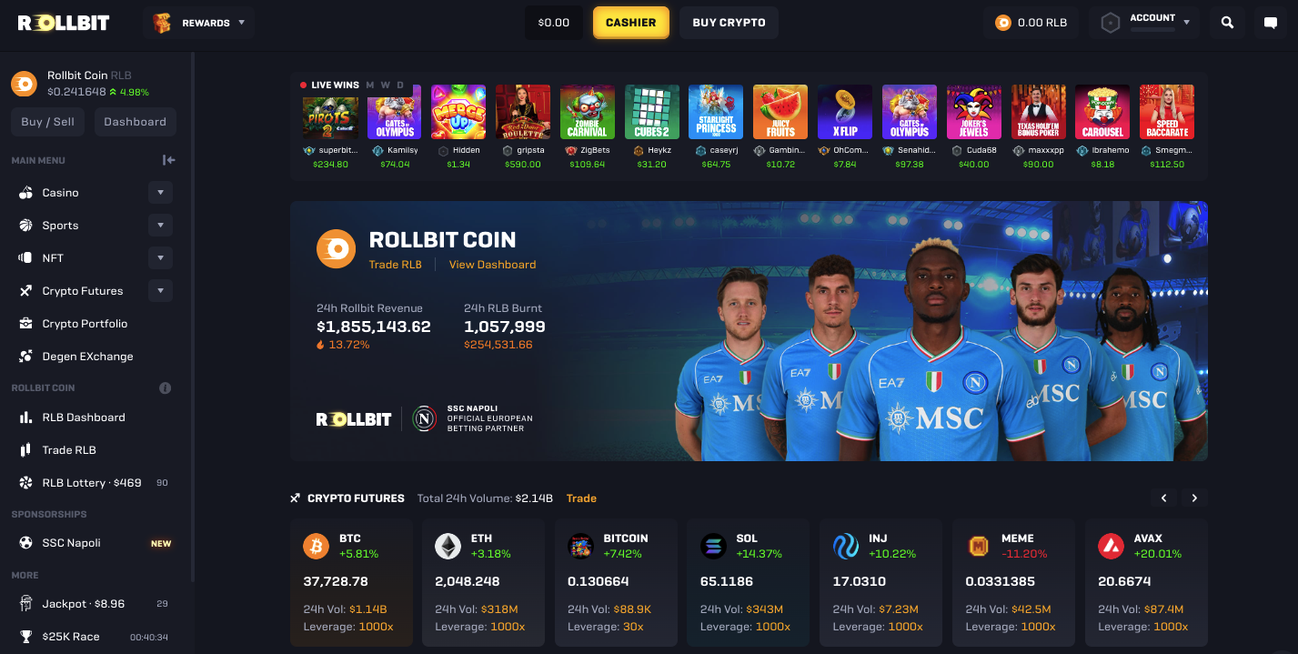 Rollbit Homepage